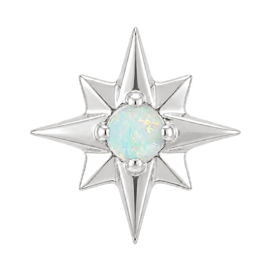 8 Point Burst - 14K Gold Stone Threadless/Threaded End