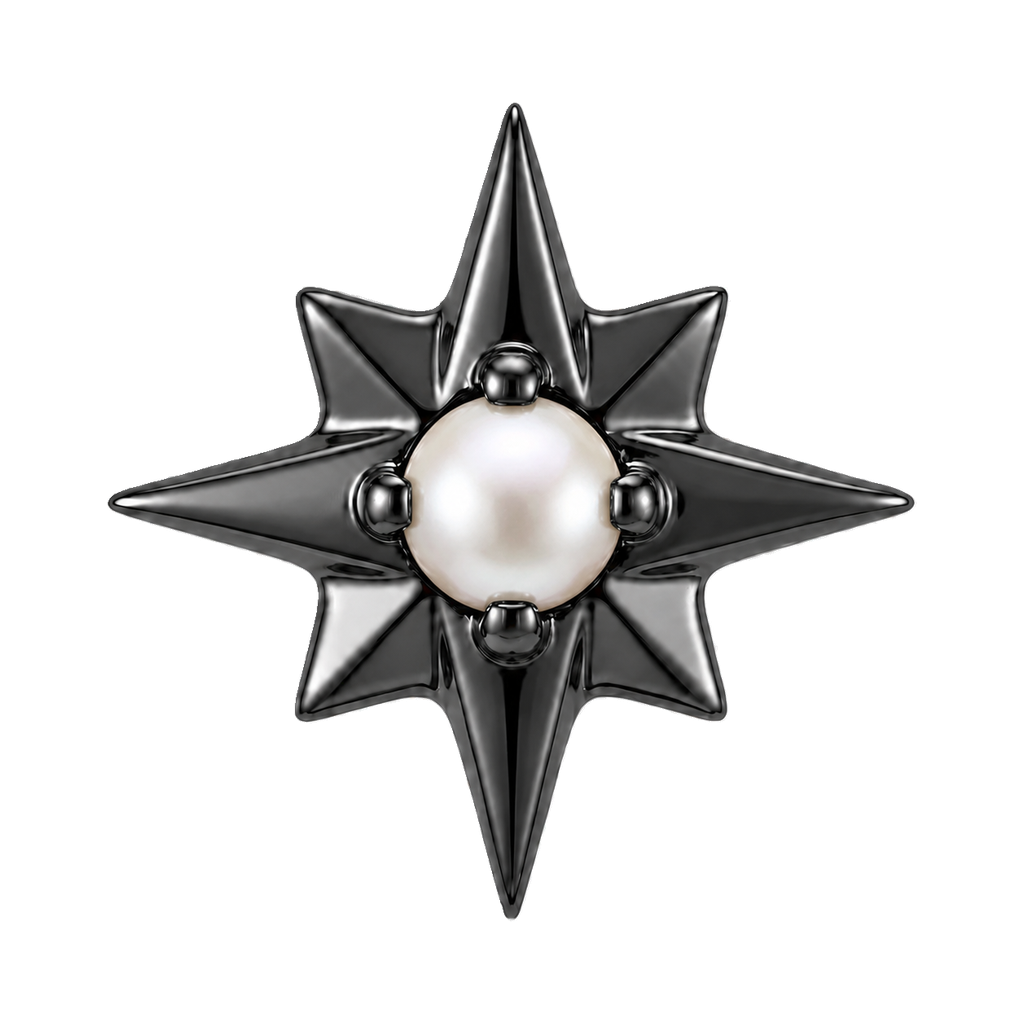 8 Point Burst - 14K Gold Stone Threadless/Threaded End