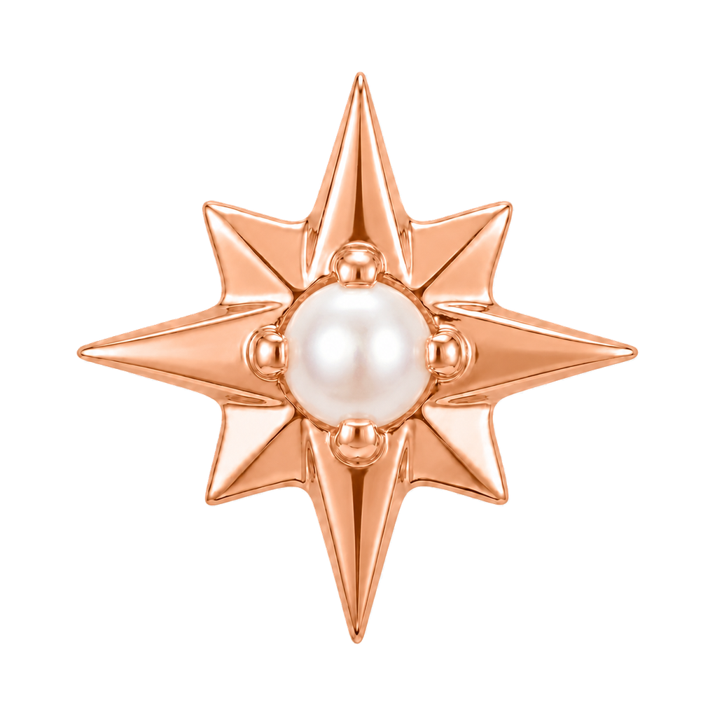 8 Point Burst - 14K Gold Stone Threadless/Threaded End