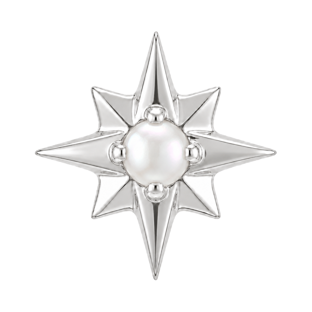 8 Point Burst - 14K Gold Stone Threadless/Threaded End