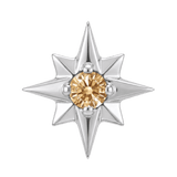 8 Point Burst - 14K Gold Stone Threadless/Threaded End - piercing-zone.com