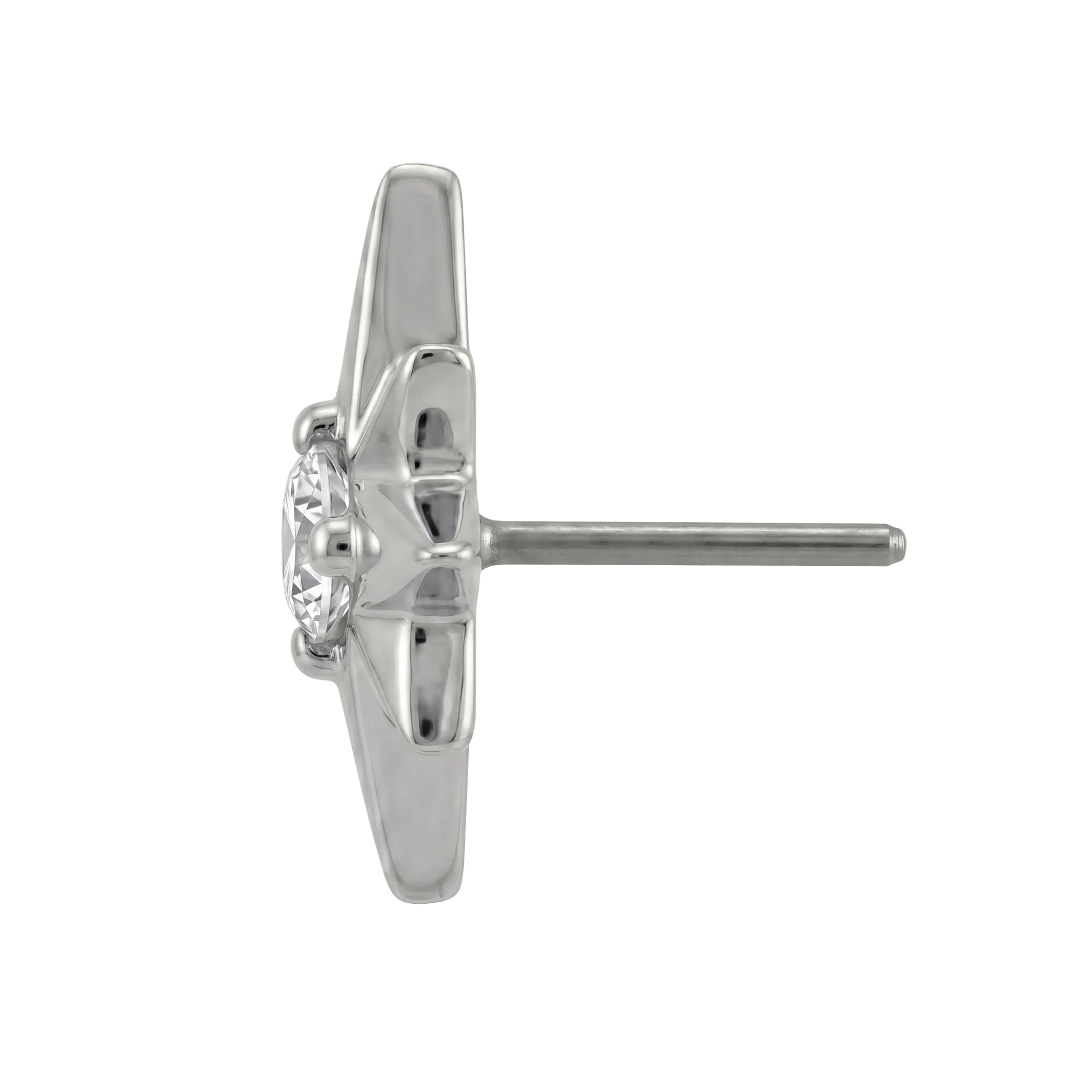 8 Point Burst - 14K Gold Stone Threadless/Threaded End - piercing - zone.com