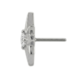 8 Point Burst - 14K Gold Stone Threadless/Threaded End - piercing - zone.com