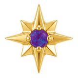 8 Point Burst - 14K Gold Stone Threadless/Threaded End - piercing-zone.com
