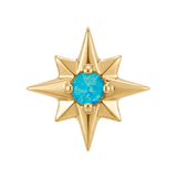 8 Point Burst - 14K Gold Stone Threadless/Threaded End - piercing-zone.com