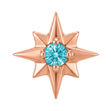 8 Point Burst - 14K Gold Stone Threadless/Threaded End - piercing-zone.com
