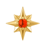 8 Point Burst - 14K Gold Stone Threadless/Threaded End - piercing-zone.com