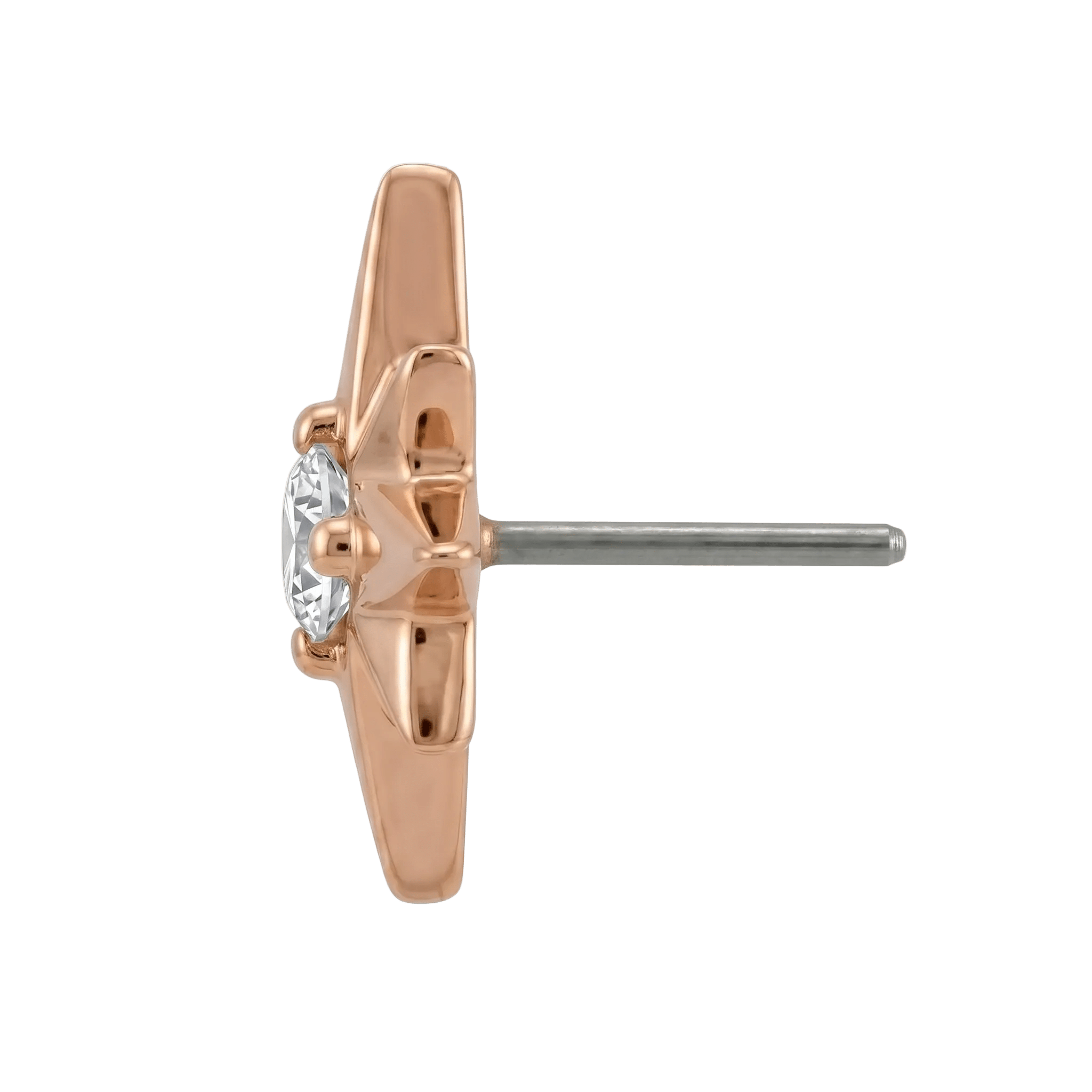 8 Point Burst - 14K Gold Stone Threadless/Threaded End - piercing - zone.com
