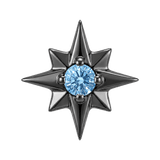 8 Point Burst - 14K Gold Stone Threadless/Threaded End - piercing-zone.com