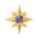 8 Point Burst - 14K Gold Stone Threadless/Threaded End - piercing-zone.com