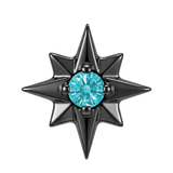 8 Point Burst - 14K Gold Stone Threadless/Threaded End - piercing-zone.com