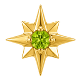 8 Point Burst - 14K Gold Stone Threadless/Threaded End - piercing-zone.com