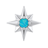 8 Point Burst - 14K Gold Stone Threadless/Threaded End - piercing-zone.com
