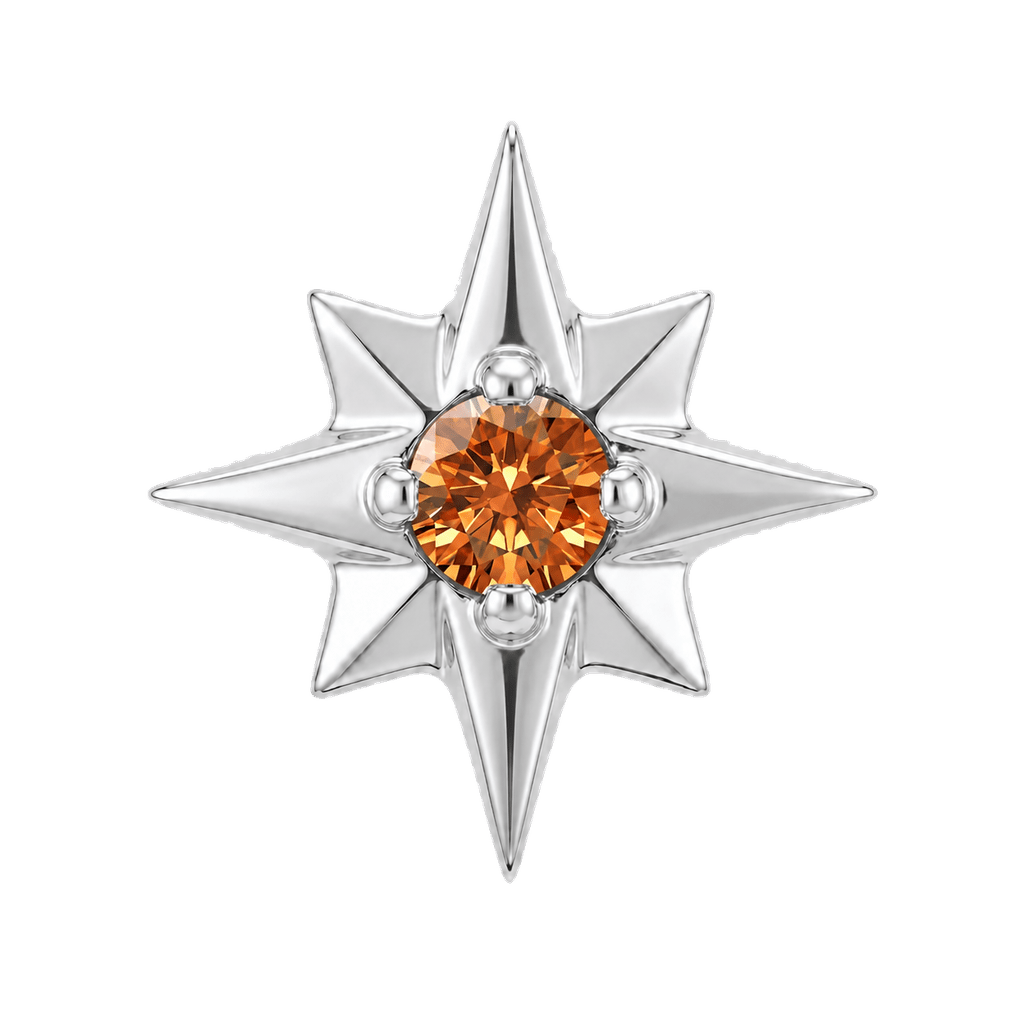 8 Point Burst - 14K Gold Stone Threadless/Threaded End - piercing-zone.com