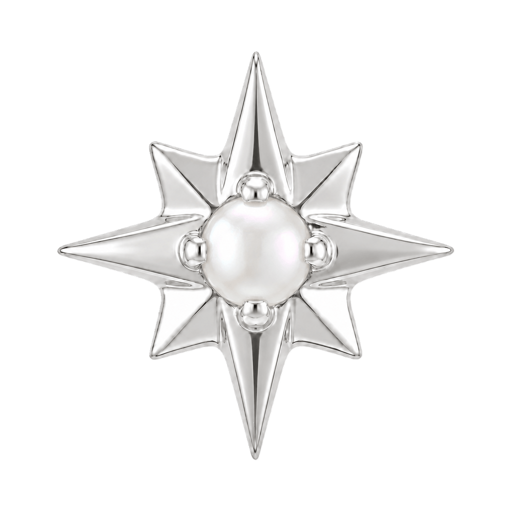 8 Point Burst - 14K Gold Stone Threadless/Threaded End - piercing-zone.com