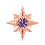 8 Point Burst - 14K Gold Stone Threadless/Threaded End - piercing-zone.com