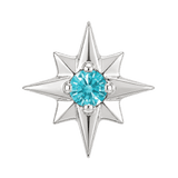8 Point Burst - 14K Gold Stone Threadless/Threaded End - piercing-zone.com