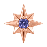 8 Point Burst - 14K Gold Stone Threadless/Threaded End - piercing-zone.com