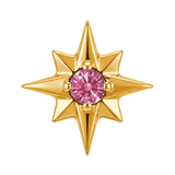 8 Point Burst - 14K Gold Stone Threadless/Threaded End - piercing-zone.com