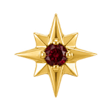 8 Point Burst - 14K Gold Stone Threadless/Threaded End - piercing-zone.com