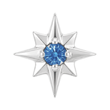 8 Point Burst - 14K Gold Stone Threadless/Threaded End - piercing-zone.com