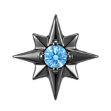 8 Point Burst - 14K Gold Stone Threadless/Threaded End - piercing-zone.com