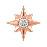 8 Point Burst - 14K Gold Stone Threadless/Threaded End - piercing-zone.com
