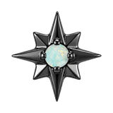 8 Point Burst - 14K Gold Stone Threadless/Threaded End - piercing-zone.com