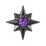 8 Point Burst - 14K Gold Stone Threadless/Threaded End - piercing-zone.com