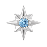 8 Point Burst - 14K Gold Stone Threadless/Threaded End - piercing-zone.com