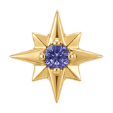 8 Point Burst - 14K Gold Stone Threadless/Threaded End - piercing-zone.com
