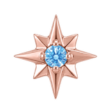 8 Point Burst - 14K Gold Stone Threadless/Threaded End - piercing-zone.com