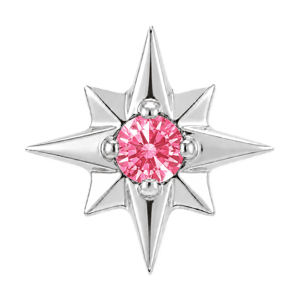 8 Point Burst - 14K Gold Stone Threadless/Threaded End - piercing-zone.com