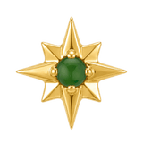 8 Point Burst - 14K Gold Stone Threadless/Threaded End - piercing-zone.com