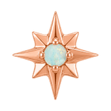 8 Point Burst - 14K Gold Stone Threadless/Threaded End - piercing-zone.com
