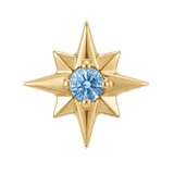 8 Point Burst - 14K Gold Stone Threadless/Threaded End - piercing-zone.com