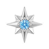 8 Point Burst - 14K Gold Stone Threadless/Threaded End - piercing-zone.com