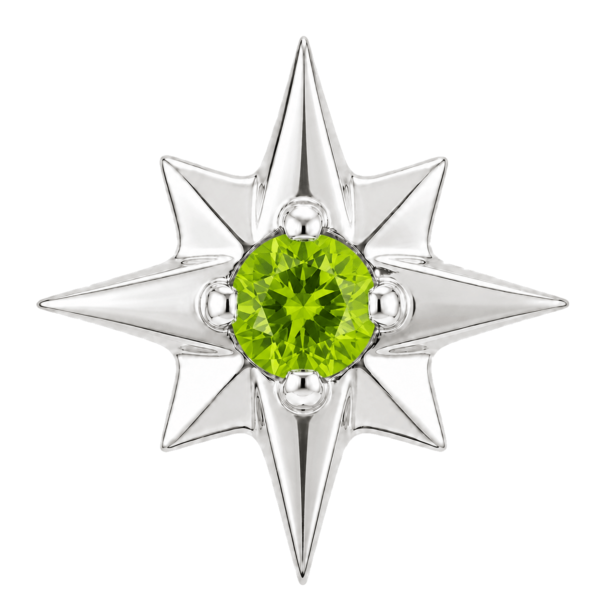 8 Point Burst - 14K Gold Stone Threadless/Threaded End - piercing-zone.com