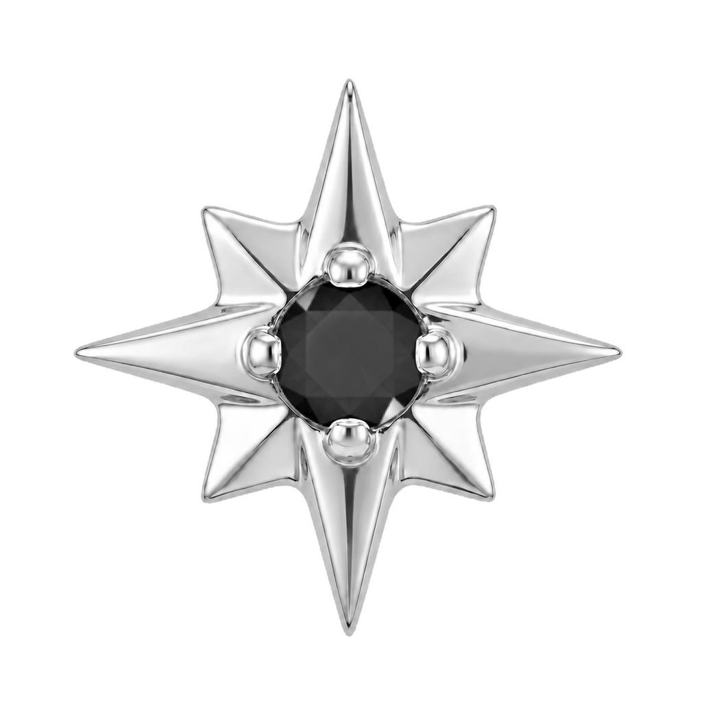 8 Point Burst - 14K Gold Stone Threadless/Threaded End - piercing-zone.com