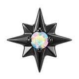 8 Point Burst - 14K Gold Stone Threadless/Threaded End - piercing-zone.com
