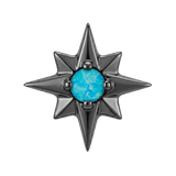 8 Point Burst - 14K Gold Stone Threadless/Threaded End - piercing-zone.com