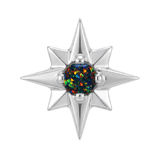 8 Point Burst - 14K Gold Stone Threadless/Threaded End - piercing-zone.com