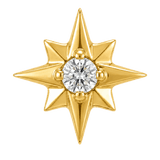 8 Point Burst - 14K Gold Stone Threadless/Threaded End - piercing-zone.com