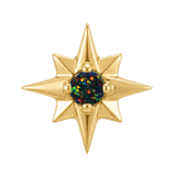 8 Point Burst - 14K Gold Stone Threadless/Threaded End - piercing-zone.com