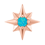 8 Point Burst - 14K Gold Stone Threadless/Threaded End - piercing-zone.com