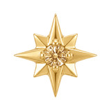 8 Point Burst - 14K Gold Stone Threadless/Threaded End - piercing-zone.com