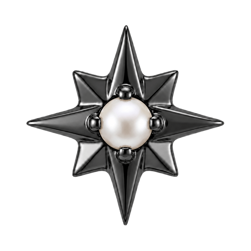 8 Point Burst - 14K Gold Stone Threadless/Threaded End - piercing-zone.com