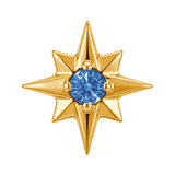8 Point Burst - 14K Gold Stone Threadless/Threaded End - piercing-zone.com