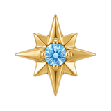 8 Point Burst - 14K Gold Stone Threadless/Threaded End - piercing-zone.com