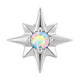 8 Point Burst - 14K Gold Stone Threadless/Threaded End - piercing-zone.com